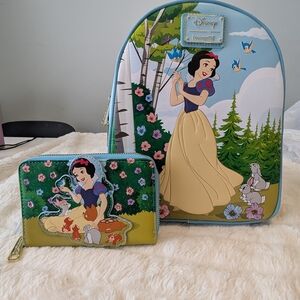 Loungefly Disney Snow White and Seven Dwarfs Forest Animals Mini Backpack Wallet